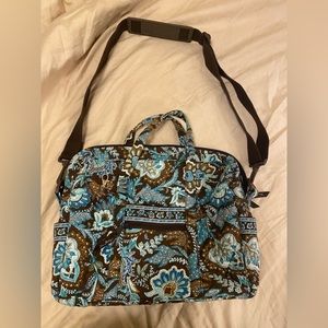 Vera Bradly Java Blue Retired Crossbody Bag Brown Blue